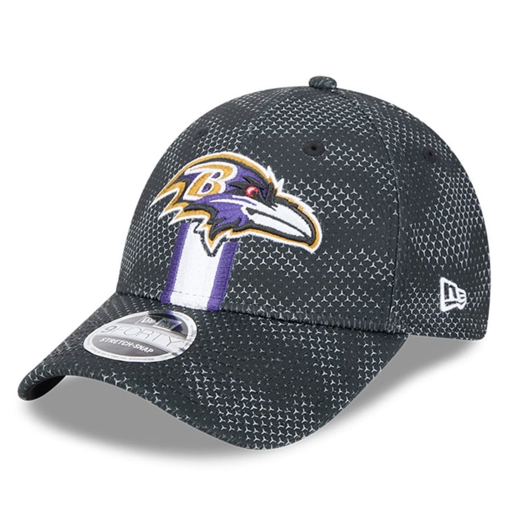 NWT New Era Men's Baltimore Ravens Black 2024 Sideline 9FORTY Stretch-Snap Hat